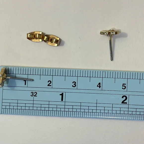 Hamsa Hand‎ Gold Rhinestone Stud Earrings Dainty Timeless Quiet Luxury Mystical - Picture 7 of 9